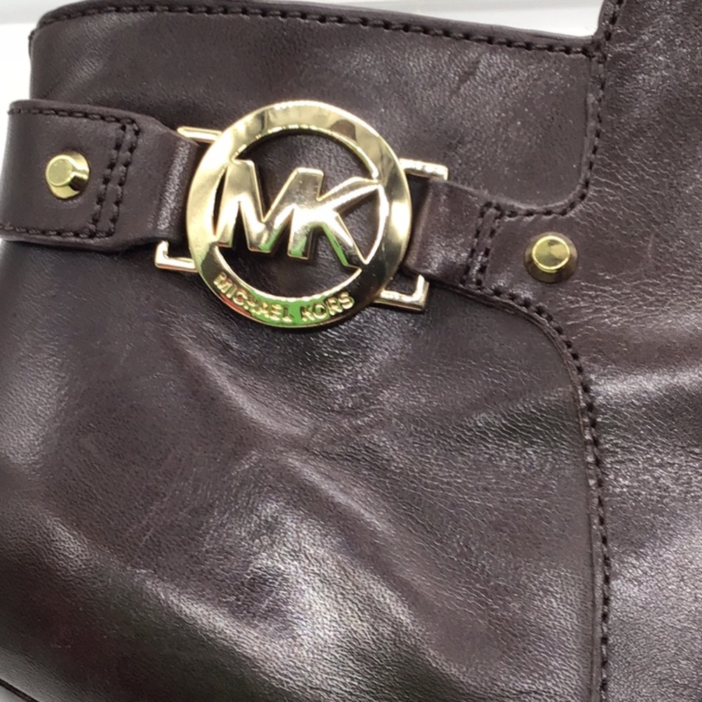Michael Kors Brown Leather Heel Ankle Boot - Picture 8 of 10
